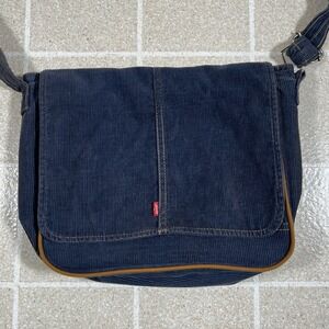 Vintage Y2K Levi's Yak Pak Corduroy Cross Body Messenger Bag Blue Boho